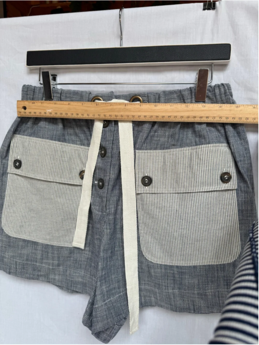 Ulla Johnson Gracie Shorts NWT Size 6 Blue Stripe Cotton Drawstring